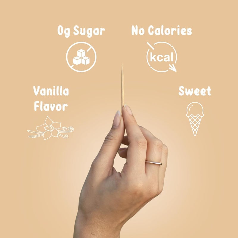 numae Vanilla Flavored Toothpicks by (100 Count) Sugar Free, Zero Calorie, Gluten Free, KETO Friendly, Vegan - Image 3